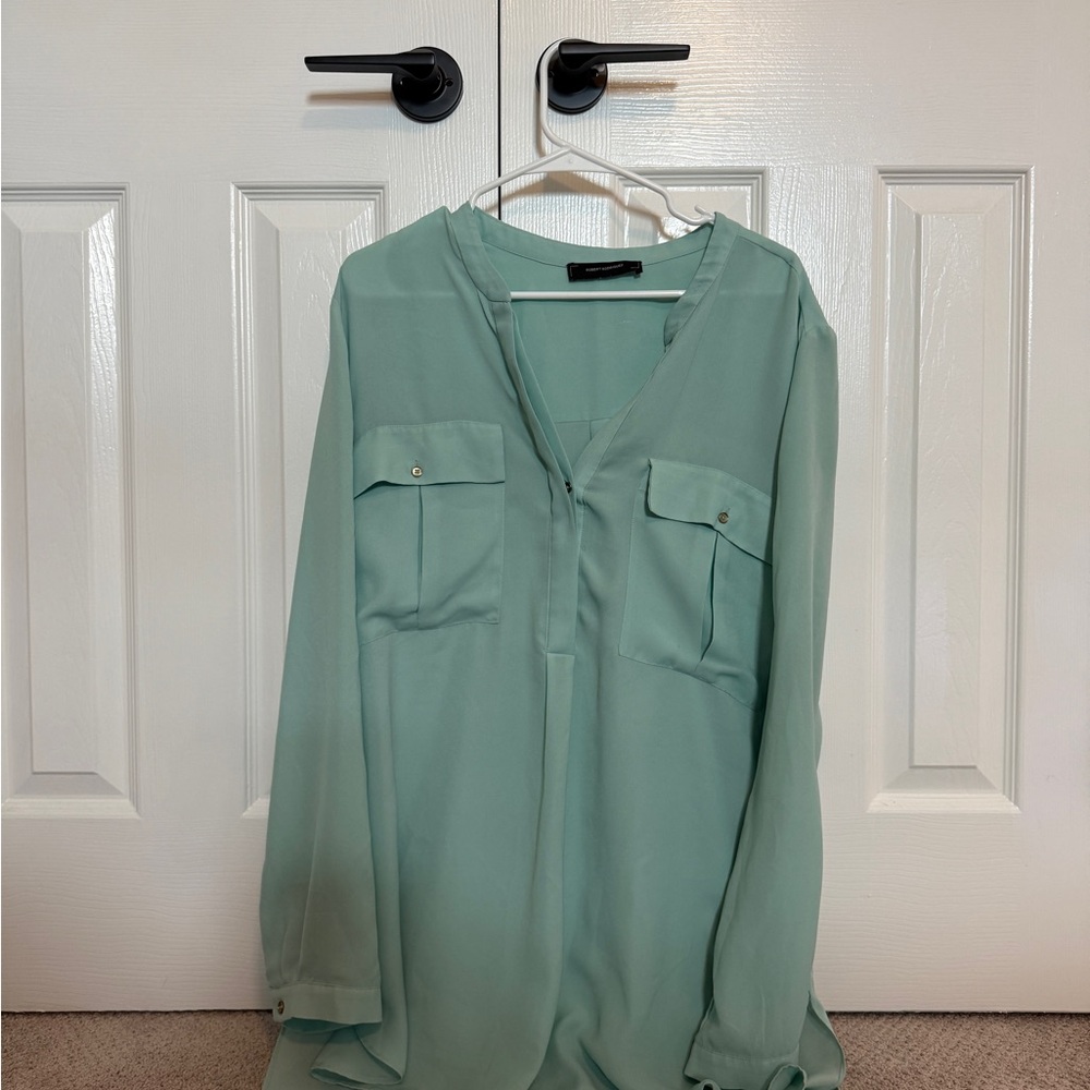 Robert Rodriguez Emery Long Sleeve Mint Green Women's Top
